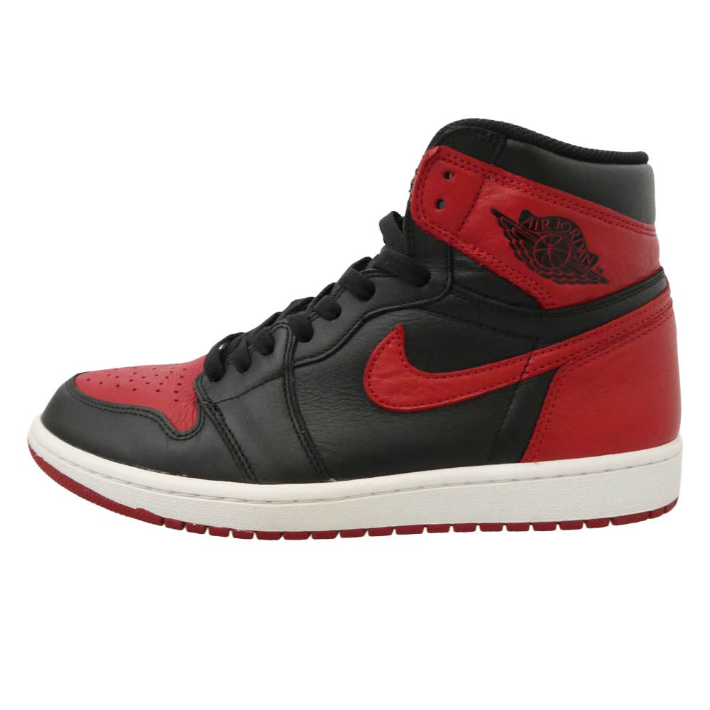 NIKE ナイキ 555088-001 Air Jordan 1 Retro High OG Bred Banned AJ1 エアジョーダン1 レトロ ハイ ハイカット スニーカー ブラック系 レッド系 28cm【中古】