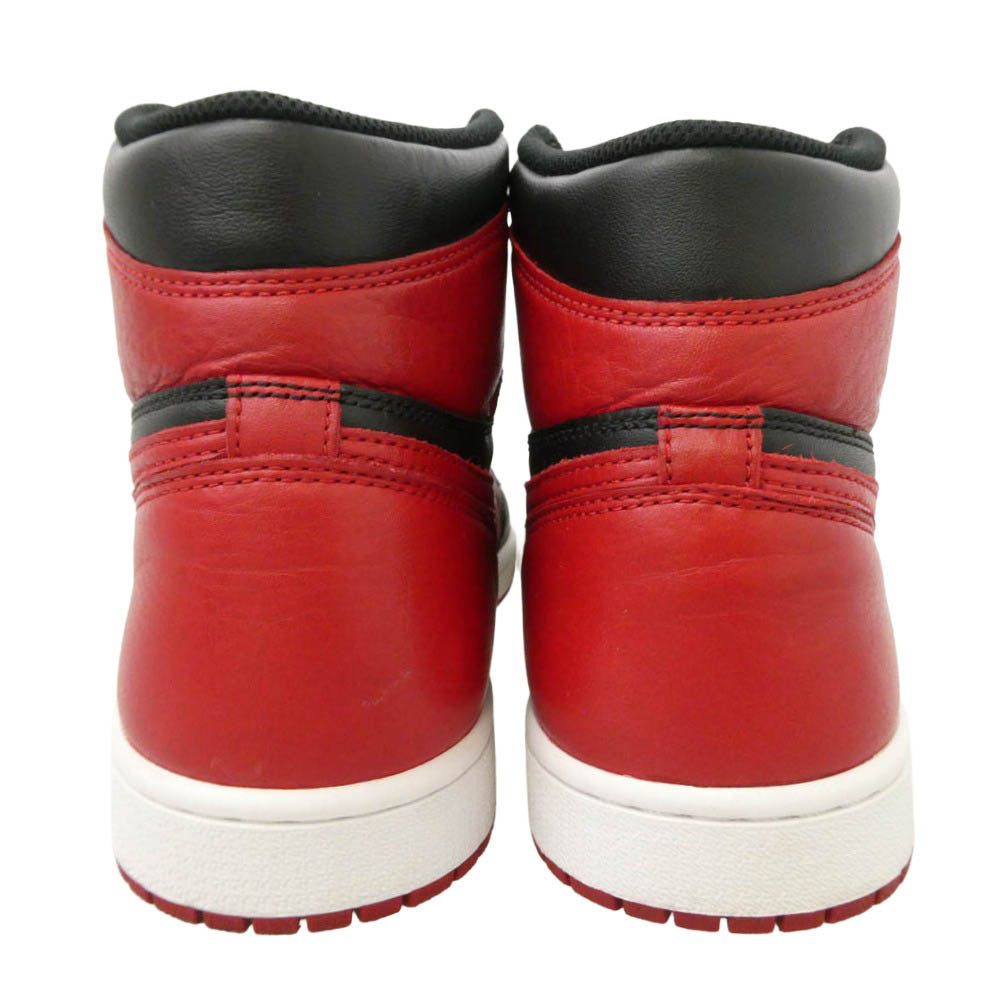 NIKE ナイキ 555088-001 Air Jordan 1 Retro High OG Bred Banned AJ1 エアジョーダン1 レトロ ハイ ハイカット スニーカー ブラック系 レッド系 28cm【中古】