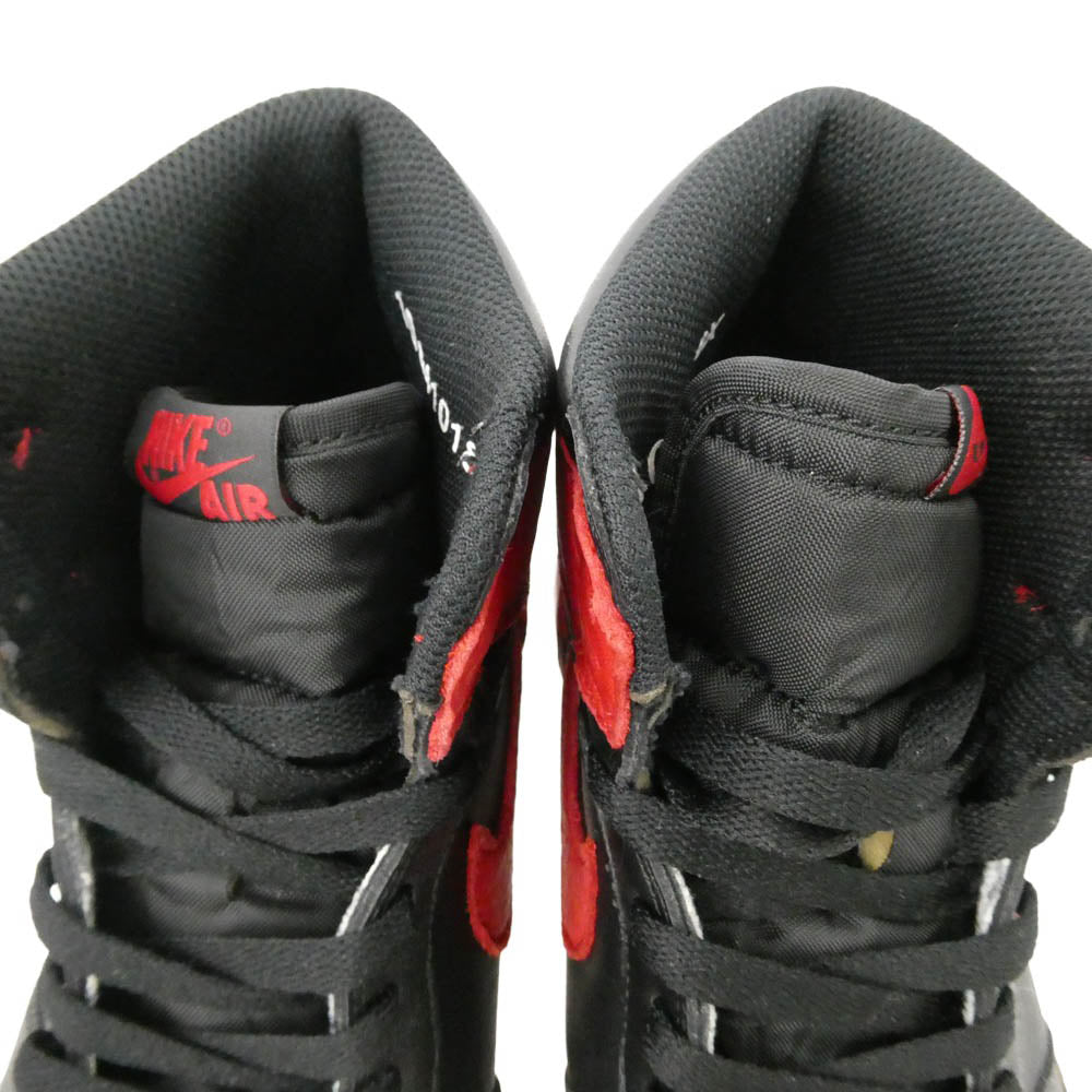 NIKE ナイキ 555088-001 Air Jordan 1 Retro High OG Bred Banned AJ1 エアジョーダン1 レトロ ハイ ハイカット スニーカー ブラック系 レッド系 28cm【中古】