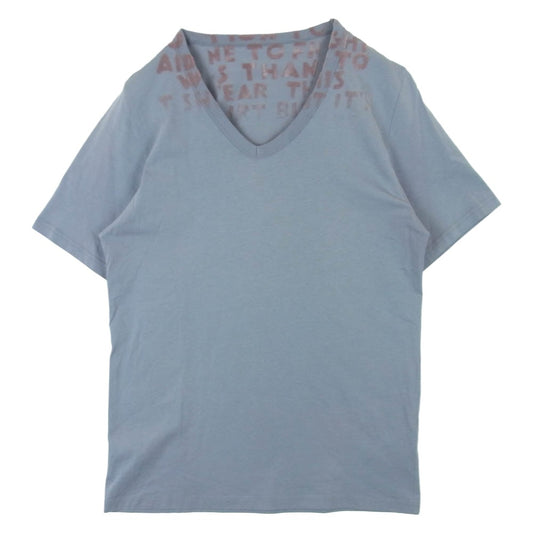 MAISON MARGIELA メゾンマルジェラ 16SS S30GJ0002 AIDS Charity Tee 半袖 Vネック エイズ Tシャツ グレー系 ピンク系 M【中古】