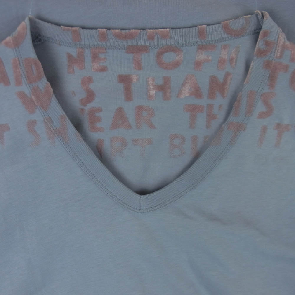 MAISON MARGIELA メゾンマルジェラ 16SS S30GJ0002 AIDS Charity Tee 半袖 Vネック エイズ Tシャツ グレー系 ピンク系 M【中古】