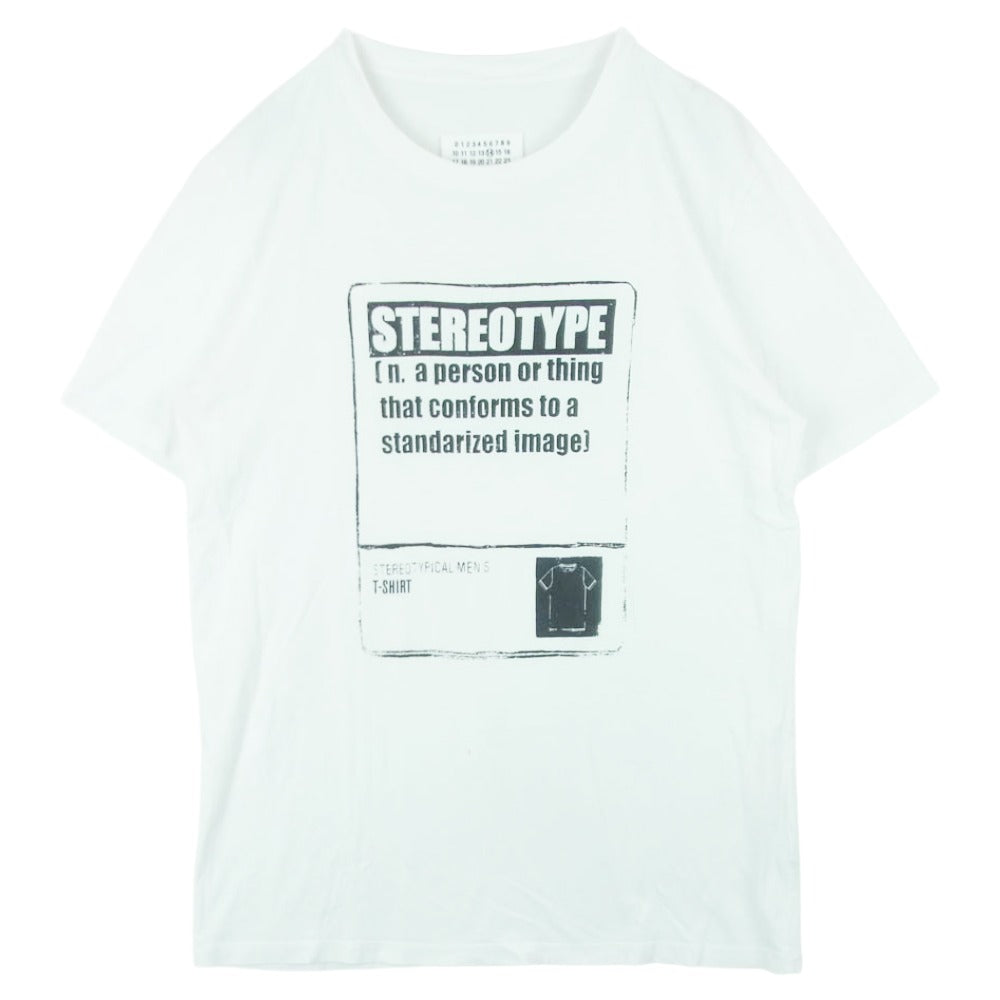 MAISON MARGIELA メゾンマルジェラ 18AW S50GC0515 四つタグ 14ライン STEREOTYPE ステレオタイプ 半袖 Tシャツ カットソー ホワイト系 50【中古】