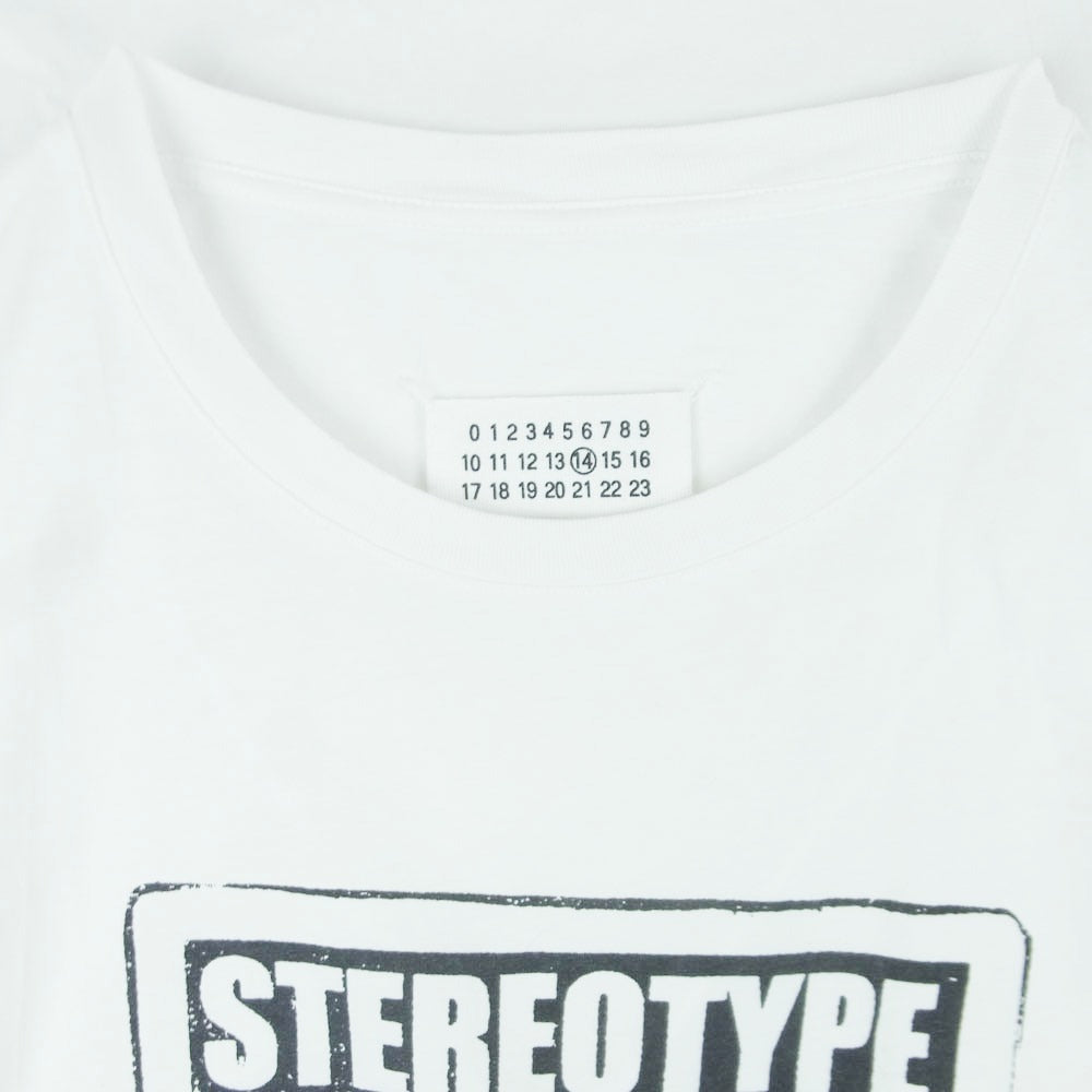 MAISON MARGIELA メゾンマルジェラ 18AW S50GC0515 四つタグ 14ライン STEREOTYPE ステレオタイプ 半袖 Tシャツ カットソー ホワイト系 50【中古】