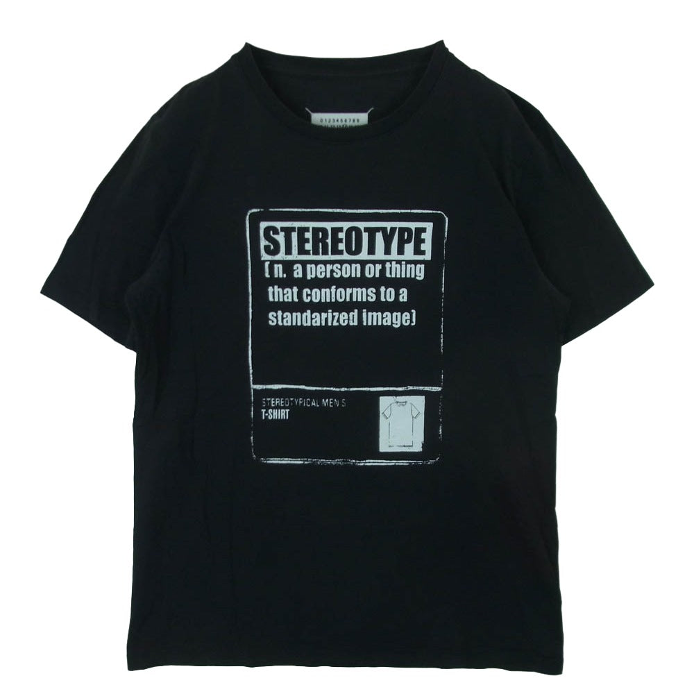 MAISON MARGIELA メゾンマルジェラ 18AW S50GC0515 四つタグ 14ライン STEREOTYPE ステレオタイプ 半袖 Tシャツ カットソー ブラック系 50【中古】
