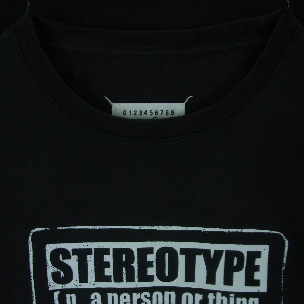 MAISON MARGIELA メゾンマルジェラ 18AW S50GC0515 四つタグ 14ライン STEREOTYPE ステレオタイプ 半袖 Tシャツ カットソー ブラック系 50【中古】