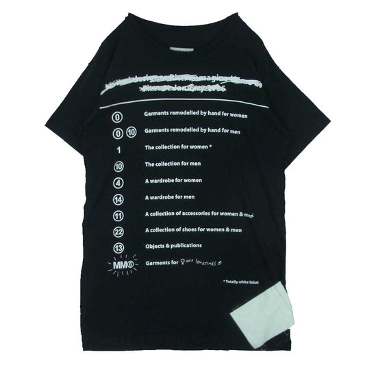 MAISON MARGIELA メゾンマルジェラ 17SS S32CT0878 MM6 PRINTED OVERSIZE DRESS エムエムシックス プリント オーバーサイズ Tシャツ ワンピース ブラック系 M【中古】