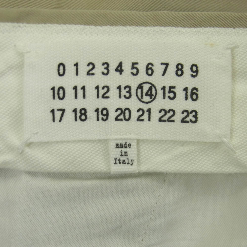 MAISON MARGIELA メゾンマルジェラ 17SS S50KA0369 四つタグ 14ライン 裾タブル コットン トラウザー パンツ ベージュ系 48【中古】