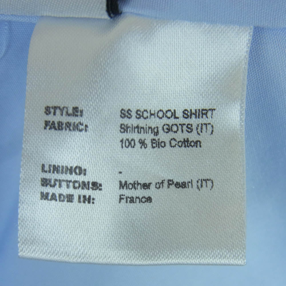 CAMIEL FORTGENS カミエルフォートへンス 22SS SS SCHOOL SHIRT スクール 半袖 シャツ ライトブルー系 M【中古】