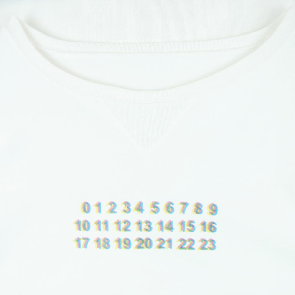MAISON MARGIELA メゾンマルジェラ 21SS S50GU0088 四つタグ 10ライン カレンダーロゴ クルーネック スウェット トレーナー オフホワイト系 44【中古】