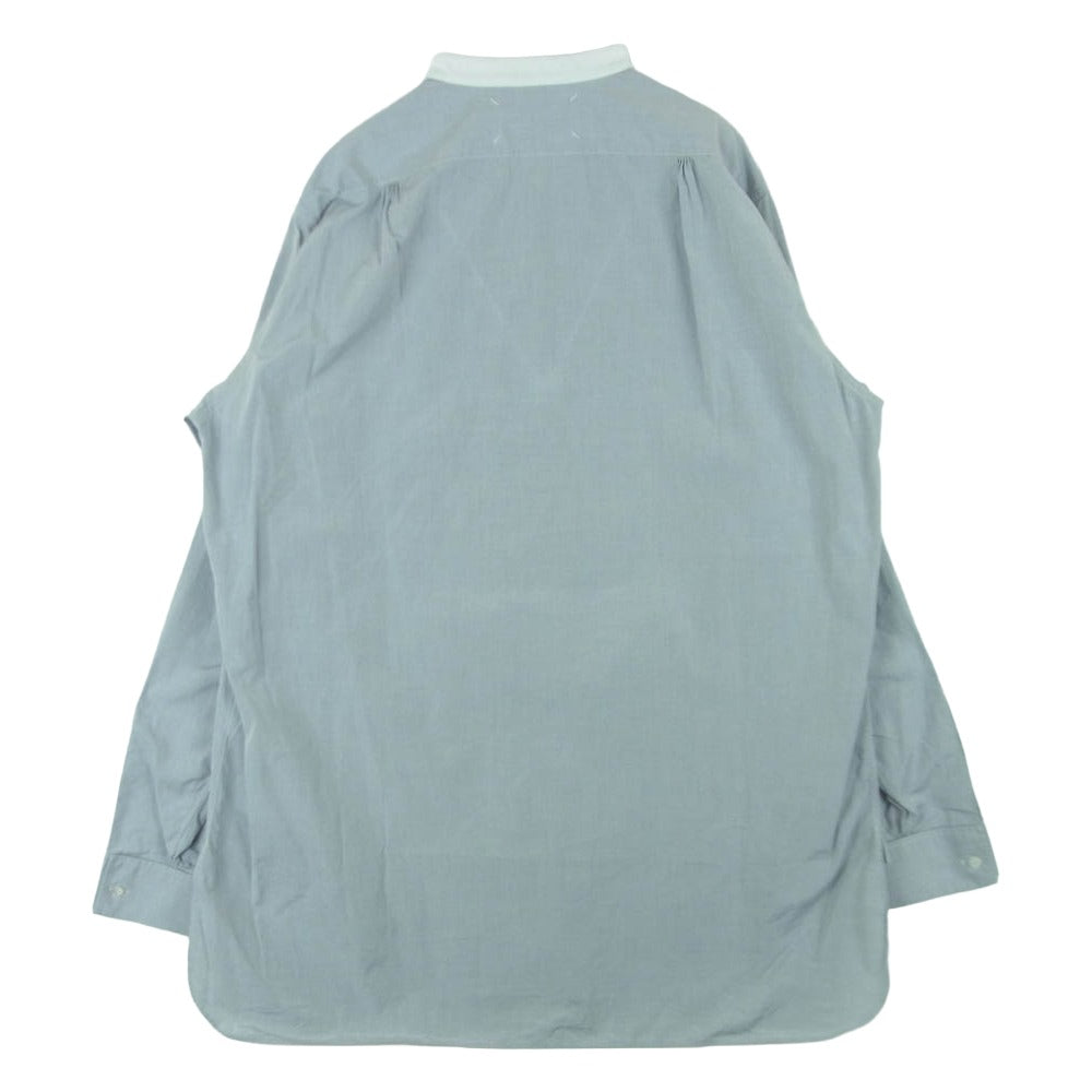 MAISON MARGIELA メゾンマルジェラ 21SS S50DL0462 四つタグ 10ライン ノーカラー バンドカラー 長袖 シャツ グレー系 41【中古】