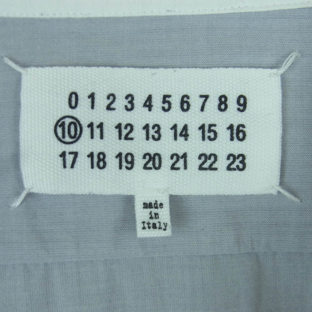 MAISON MARGIELA メゾンマルジェラ 21SS S50DL0462 四つタグ 10ライン ノーカラー バンドカラー 長袖 シャツ グレー系 41【中古】