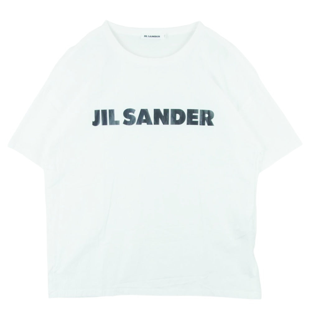 JIL SANDER ジルサンダー 19SS JSUO705060 ロゴプリント オーバーサイズ クルーネック 半袖 Tシャツ カットソー ホワイト系 L【中古】