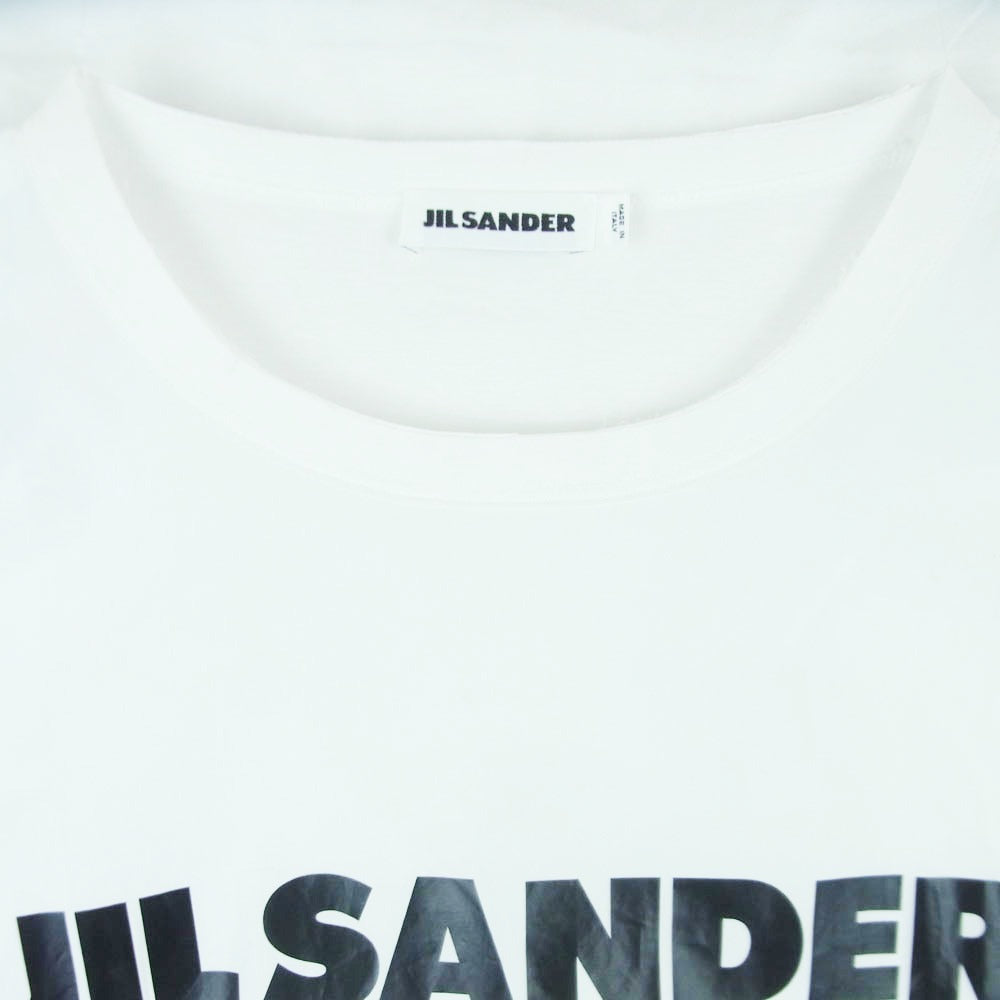 JIL SANDER ジルサンダー 19SS JSUO705060 ロゴプリント オーバーサイズ クルーネック 半袖 Tシャツ カットソー ホワイト系 L【中古】