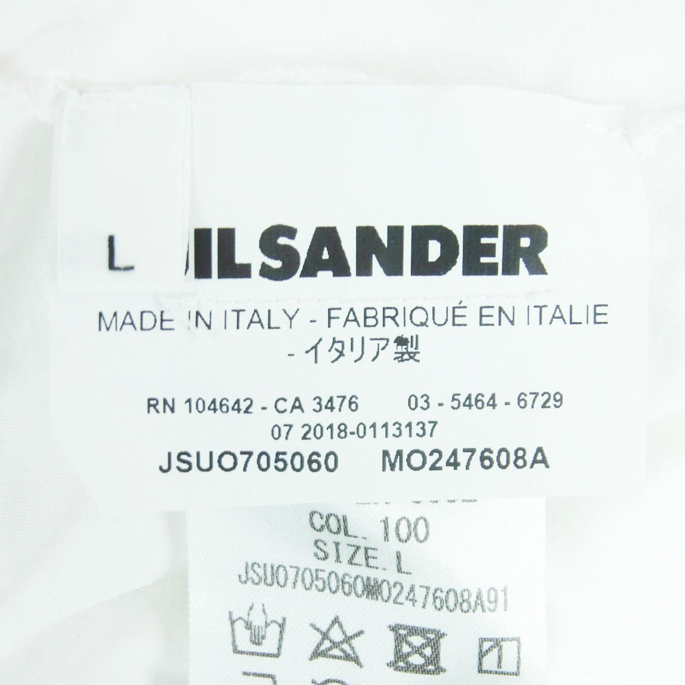 JIL SANDER ジルサンダー 19SS JSUO705060 ロゴプリント オーバーサイズ クルーネック 半袖 Tシャツ カットソー ホワイト系 L【中古】