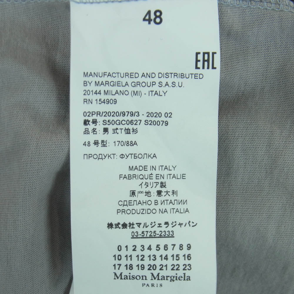 MAISON MARGIELA メゾンマルジェラ 20AW S50GC0627 四つタグ 10ライン ガーメントダイ加工 製品染め 長袖 ロングスリーブ Tシャツ カットソー グレー系 48【中古】