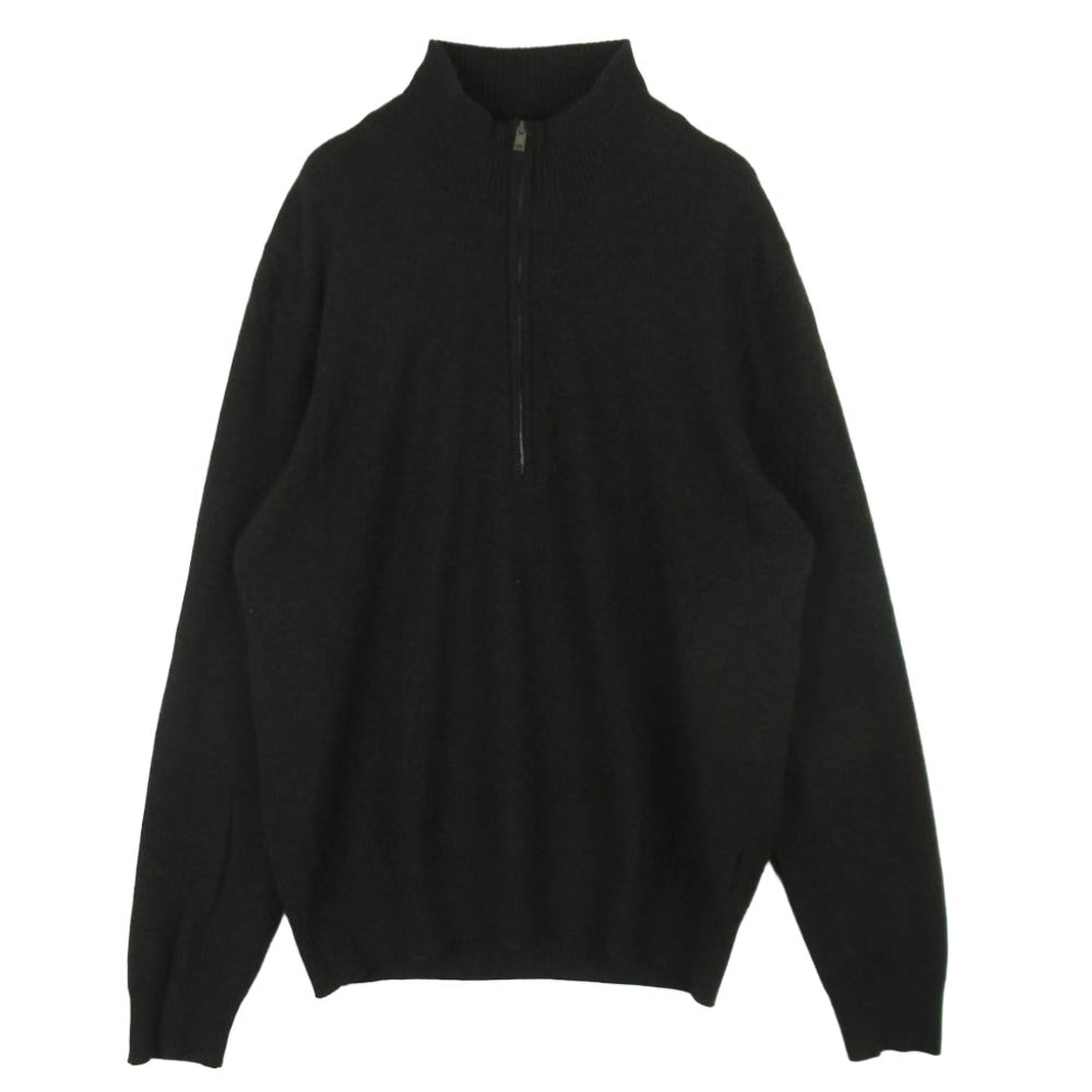 MAISON MARTIN MARGIELA メゾンマルタンマルジェラ 16AW S30HA0907 四つタグ 14ライン エルボーパッチ ハーフジップ ニット ダークブラウン系 M【中古】