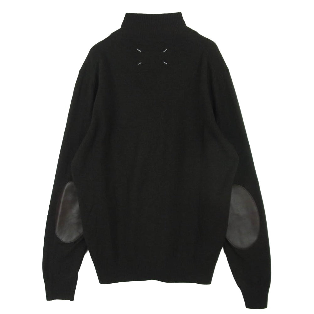 MAISON MARTIN MARGIELA メゾンマルタンマルジェラ 16AW S30HA0907 四つタグ 14ライン エルボーパッチ ハーフジップ ニット ダークブラウン系 M【中古】