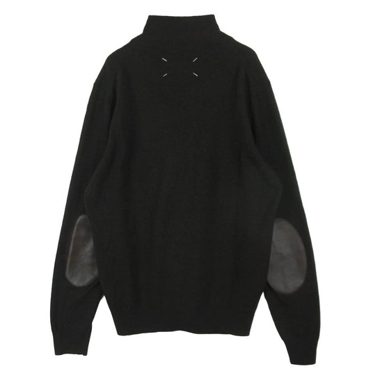 MAISON MARTIN MARGIELA メゾンマルタンマルジェラ 16AW S30HA0907 四つタグ 14ライン エルボーパッチ ハーフジップ ニット ダークブラウン系 M【中古】