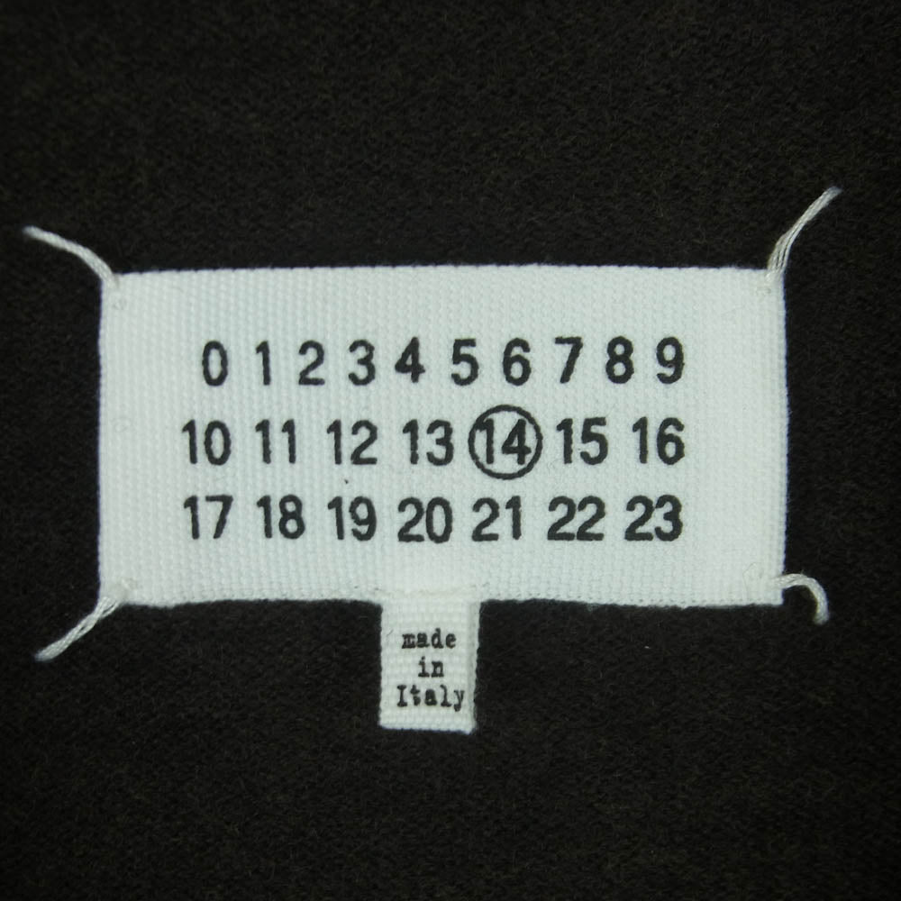 MAISON MARTIN MARGIELA メゾンマルタンマルジェラ 16AW S30HA0907 四つタグ 14ライン エルボーパッチ ハーフジップ ニット ダークブラウン系 M【中古】