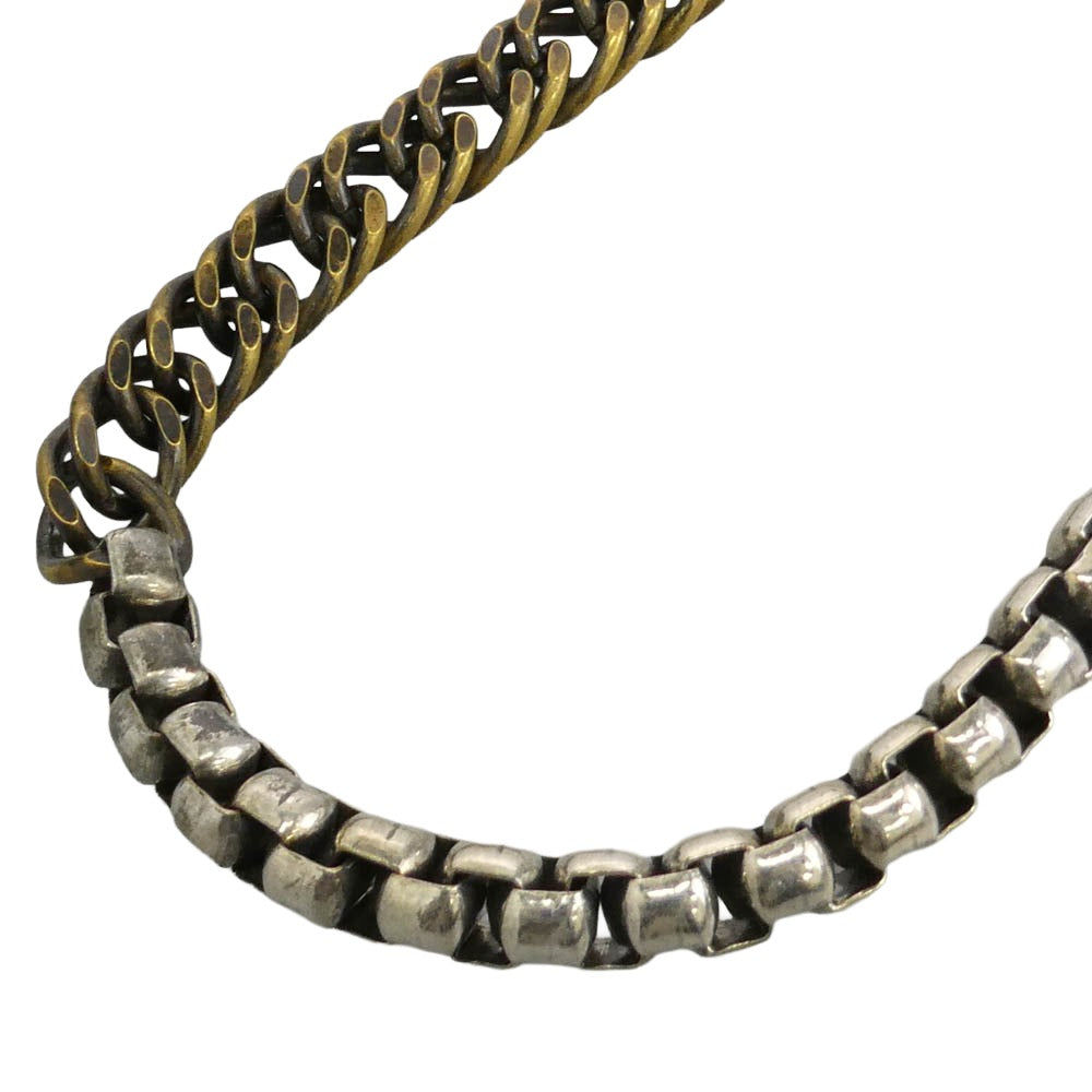 DRIES VAN NOTEN ドリスヴァンノッテン 24SS 241-028215-061-974 ECO BRASS CONTRAST NECKLACE ダブルカラー ショート ネックレス シルバー系 ゴールド系【中古】