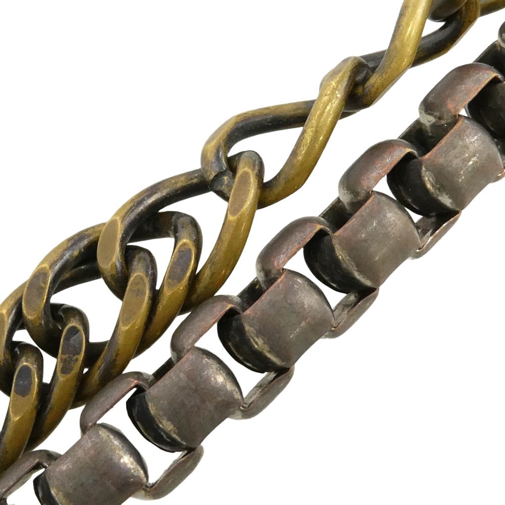 DRIES VAN NOTEN ドリスヴァンノッテン 24SS 241-028215-061-974 ECO BRASS CONTRAST NECKLACE ダブルカラー ショート ネックレス シルバー系 ゴールド系【中古】