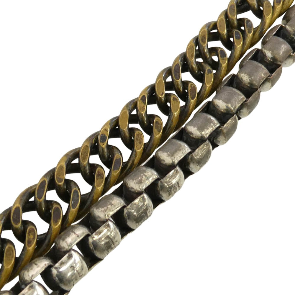 DRIES VAN NOTEN ドリスヴァンノッテン 24SS 241-028215-061-974 ECO BRASS CONTRAST NECKLACE ダブルカラー ショート ネックレス シルバー系 ゴールド系【中古】