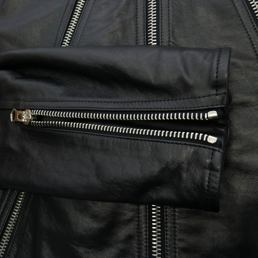 MAISON MARGIELA メゾンマルジェラ 20SS S52AM0146 MM6 エムエムシックス 八の字 ライダース シングル レザー ジャケット ダークネイビー系 42【中古】