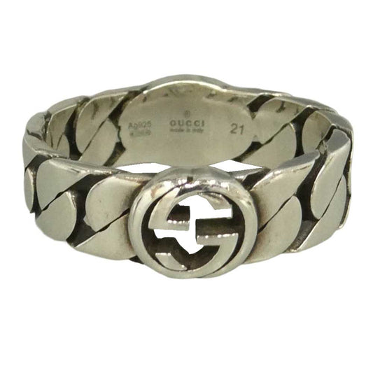 GUCCI グッチ インターロッキングG リング シルバー系 約19号【中古】
