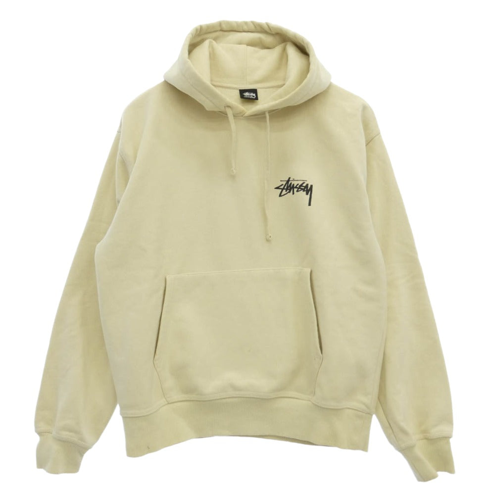 STUSSY ステューシー 8 Ball Fade hooded sweat ボール ロゴ プリント フェード スウェット パーカー フーディー ベージュ系 L【中古】