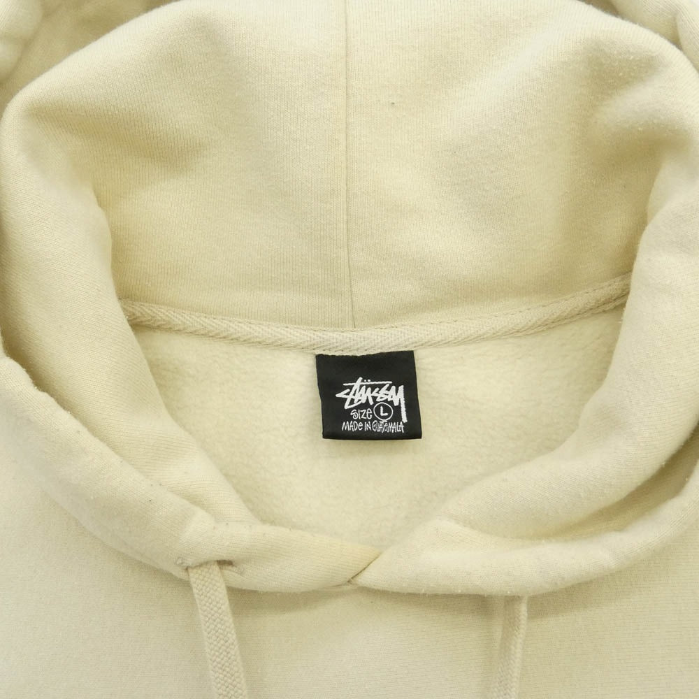 STUSSY ステューシー 8 Ball Fade hooded sweat ボール ロゴ プリント フェード スウェット パーカー フーディー ベージュ系 L【中古】