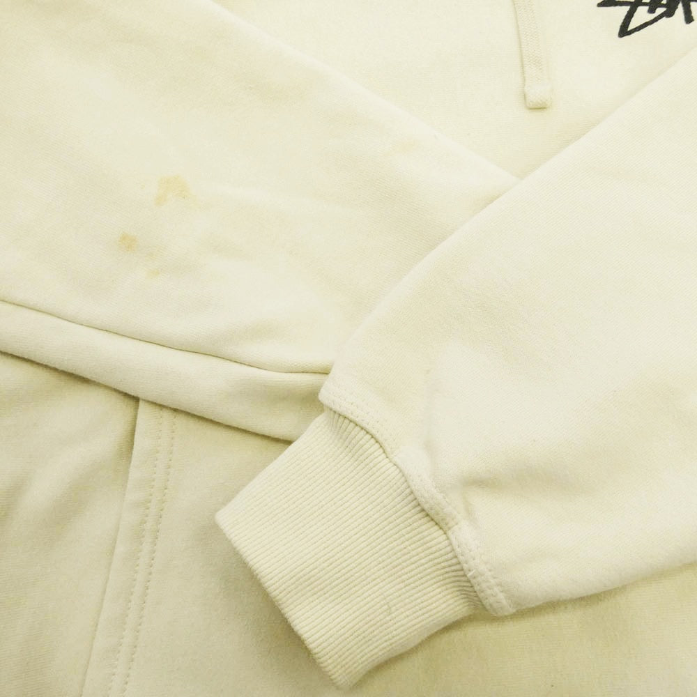 STUSSY ステューシー 8 Ball Fade hooded sweat ボール ロゴ プリント フェード スウェット パーカー フーディー ベージュ系 L【中古】
