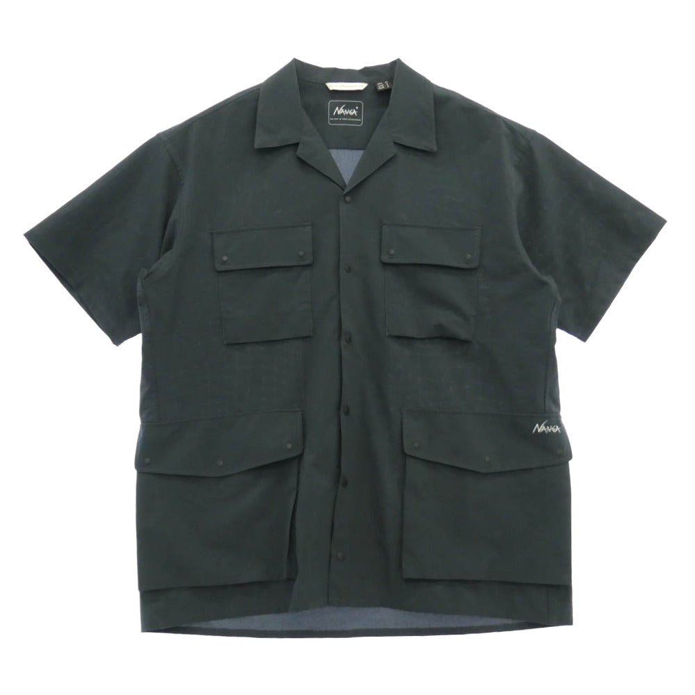 NANGA ナンガ NW2411-1H201-A DOT AIR UTILITY PK SHORT SLEEVE SHIRT ドットエア ユーティリティーポケット ショートスリーブ 半袖 シャツ ダークグレー系 M【中古】