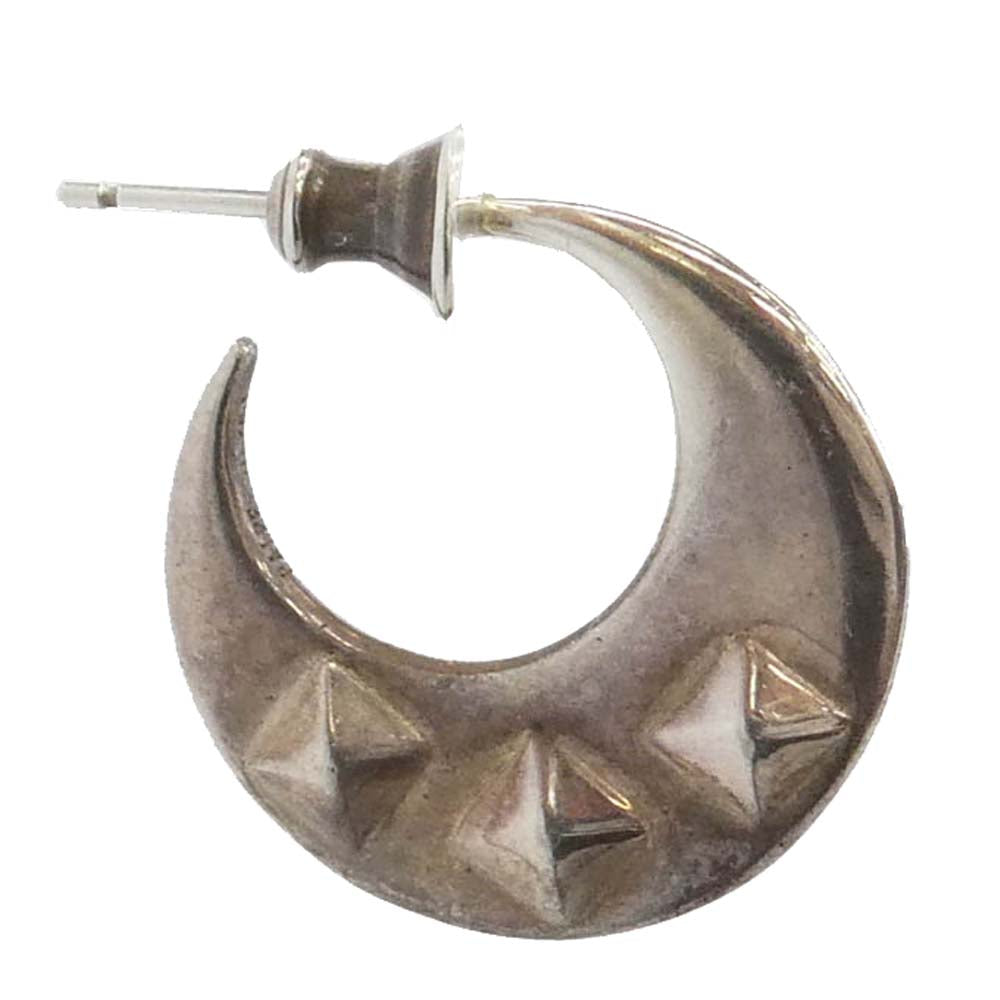 CALEE キャリー 23AW MOON ROLL STUDS SILVER PIERCE ムーンロール スタッズ ピアス シルバー系【中古】