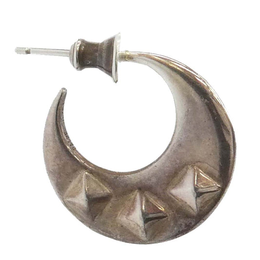 CALEE キャリー 23AW MOON ROLL STUDS SILVER PIERCE ムーンロール スタッズ ピアス シルバー系【中古】