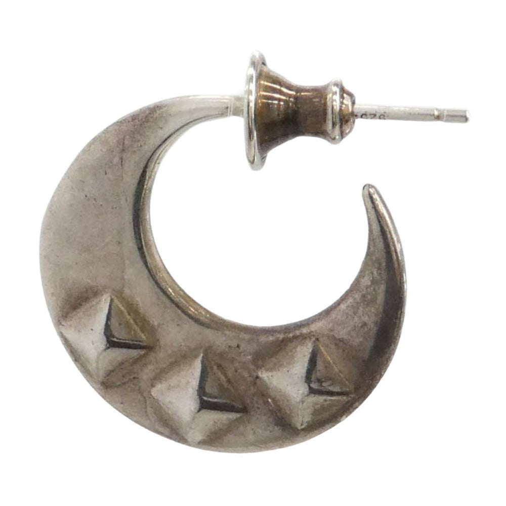 CALEE キャリー 23AW MOON ROLL STUDS SILVER PIERCE ムーンロール スタッズ ピアス シルバー系【中古】