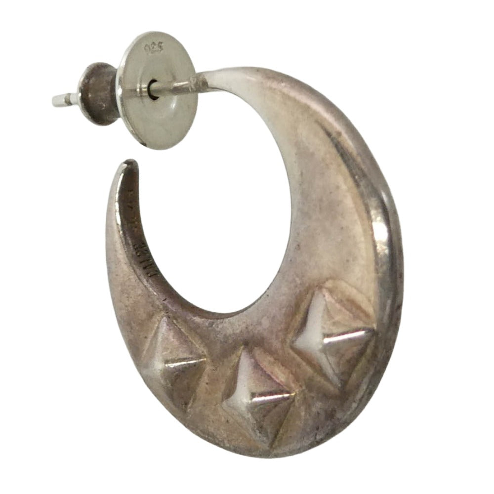 CALEE キャリー 23AW MOON ROLL STUDS SILVER PIERCE ムーンロール スタッズ ピアス シルバー系【中古】