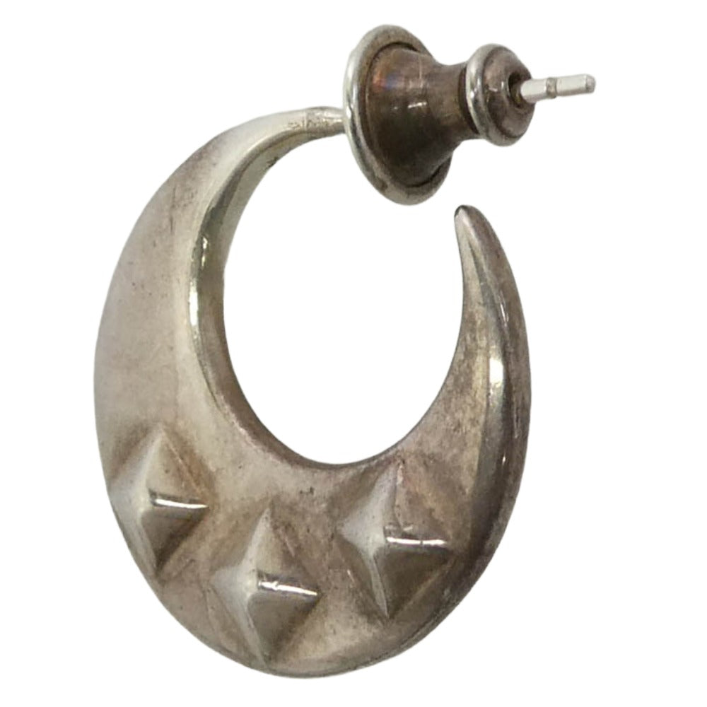 CALEE キャリー 23AW MOON ROLL STUDS SILVER PIERCE ムーンロール スタッズ ピアス シルバー系【中古】