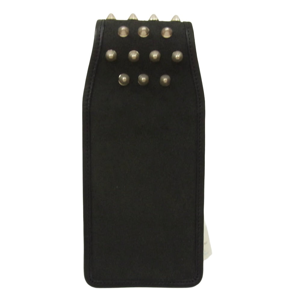 blackmeans ブラックミーンズ 945-75TAC255-1 スタッズ スエード レザー ジップ ハンド バッグ ブラック系【美品】【中古】