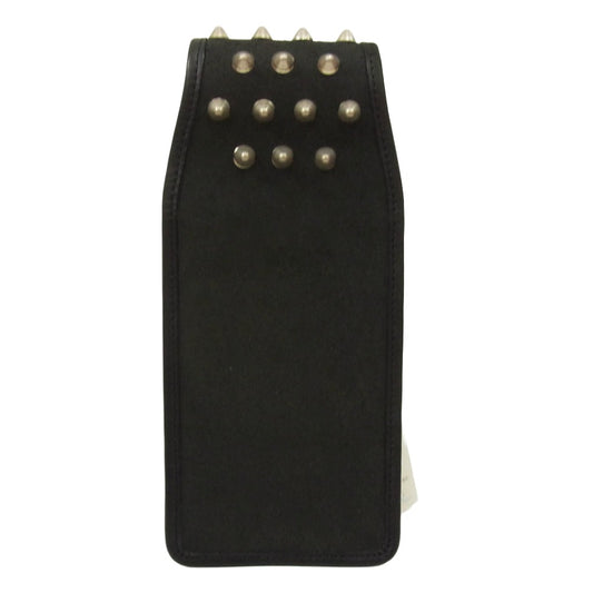 blackmeans ブラックミーンズ 945-75TAC255-1 スタッズ スエード レザー ジップ ハンド バッグ ブラック系【美品】【中古】