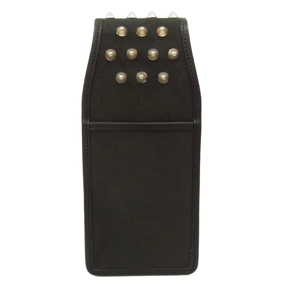 blackmeans ブラックミーンズ 945-75TAC255-1 スタッズ スエード レザー ジップ ハンド バッグ ブラック系【美品】【中古】