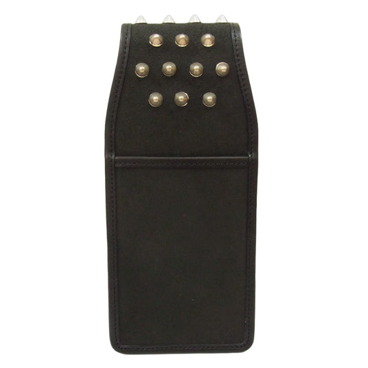 blackmeans ブラックミーンズ 945-75TAC255-1 スタッズ スエード レザー ジップ ハンド バッグ ブラック系【美品】【中古】