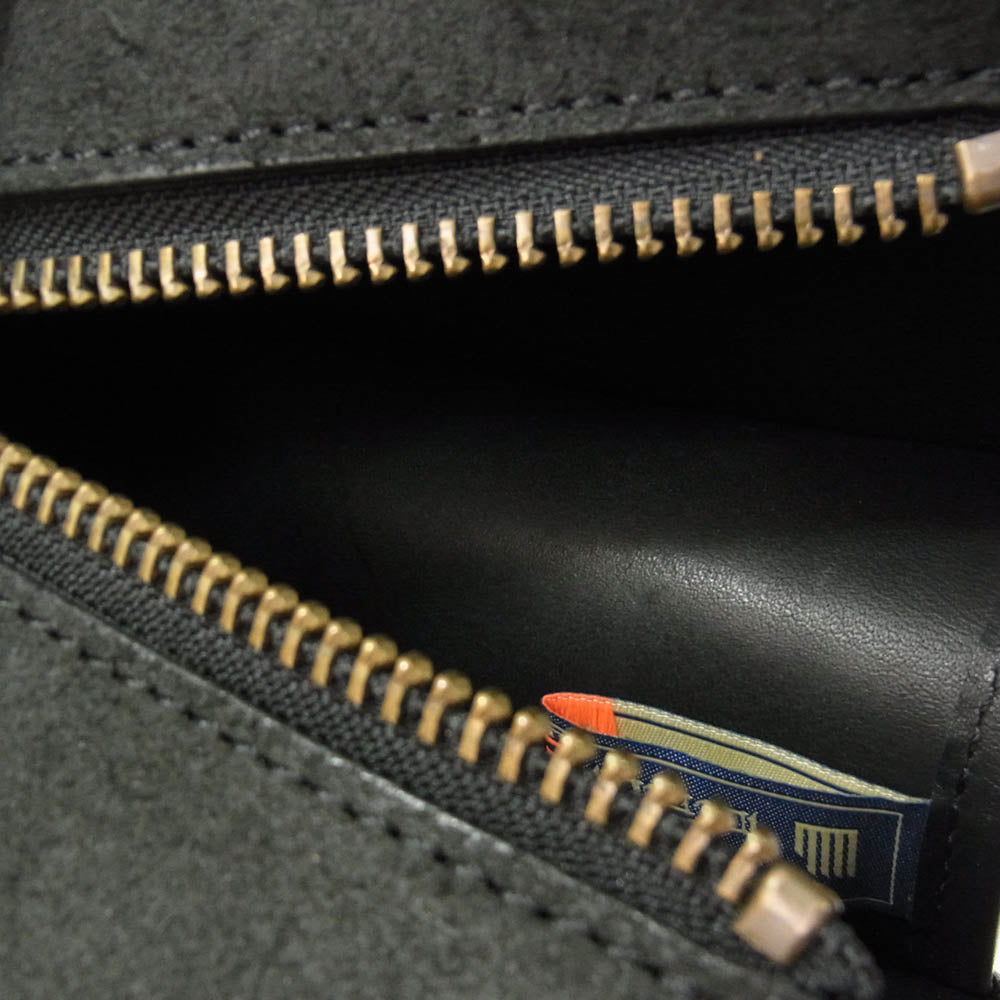 blackmeans ブラックミーンズ 945-75TAC255-1 スタッズ スエード レザー ジップ ハンド バッグ ブラック系【美品】【中古】