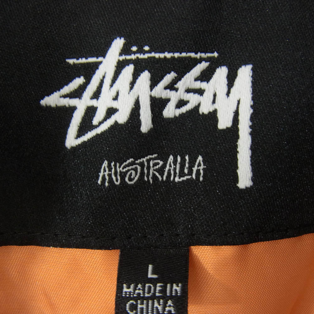 STUSSY ステューシー USED加工 ジップアップ MA-1 エムエーワン フライト ジャケット グレー系 L【極上美品】【中古】