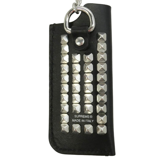 Supreme シュプリーム 26SS イタリア製 Studded Leather Lighter Holder スタッズド レザー ライター ホルダー ケース シルバー系 ブラック系【新古品】【未使用】【中古】