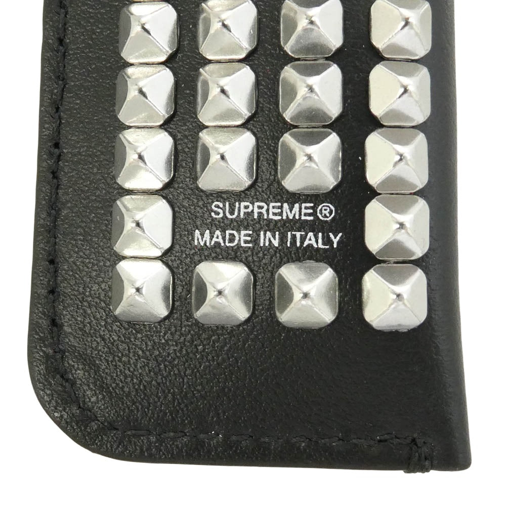 Supreme シュプリーム 26SS イタリア製 Studded Leather Lighter Holder スタッズド レザー ライター ホルダー ケース シルバー系 ブラック系【新古品】【未使用】【中古】