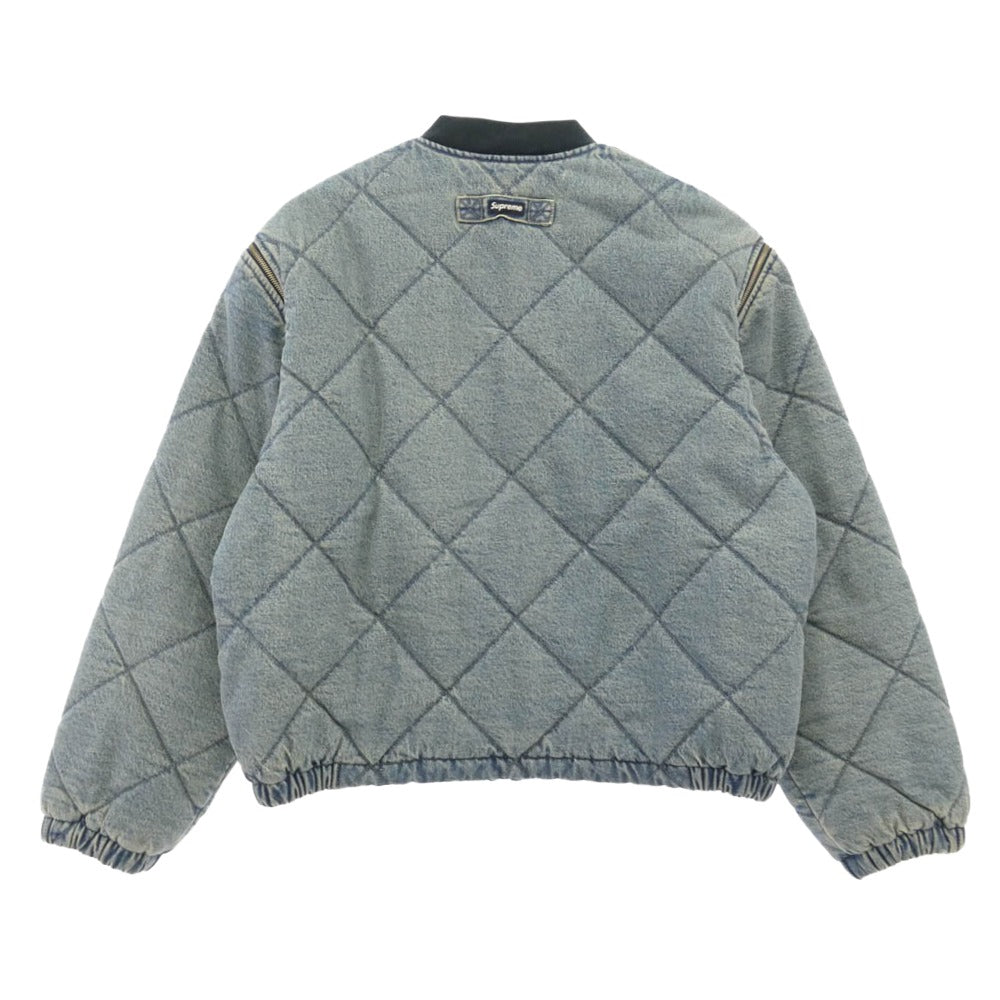Supreme シュプリーム 25AW Zip Off Sleeve Quilted Bomber jacket ジップオフ スリーブ キルティング ボンバージャケット インディゴブルー系 L【中古】