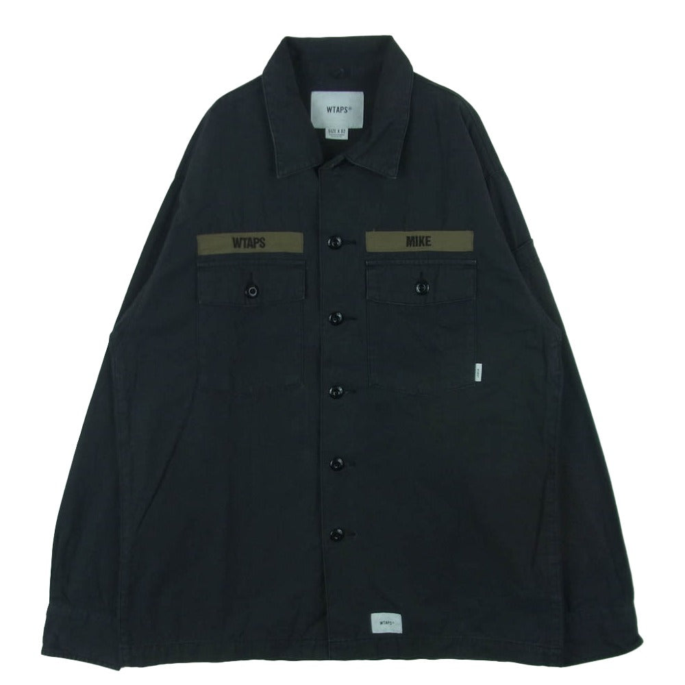 WTAPS ダブルタップス 19AW 192BRDT-SHM02 SHIRT. COTTON. RIPSTOP リップストップ ミリタリー 長袖 シャツ ダークグレー系 02【中古】