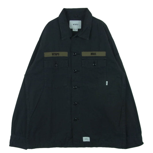 WTAPS ダブルタップス 19AW 192BRDT-SHM02 SHIRT. COTTON. RIPSTOP リップストップ ミリタリー 長袖 シャツ ダークグレー系 02【中古】