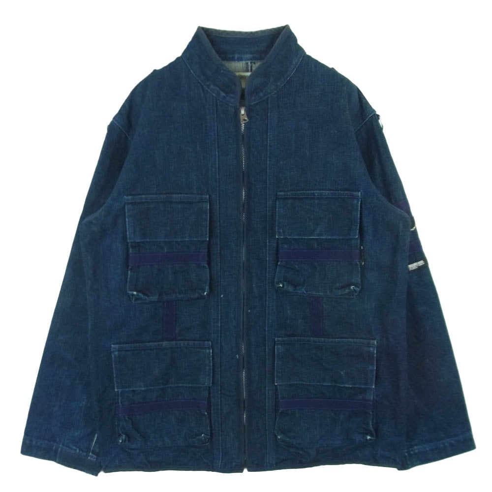 NEIGHBORHOOD ネイバーフッド DCNH-JK-07 ノーカラー ジップアップ デニム ジャケット インディゴブルー系 M【中古】