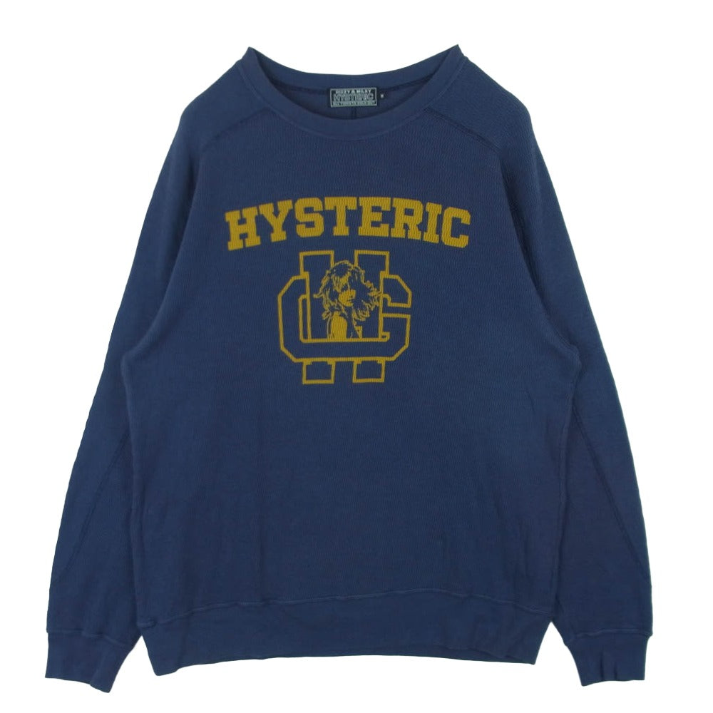 HYSTERIC GLAMOUR ヒステリックグラマー 02243CS08 H SCHOOL 長袖 スウェット トレーナー ネイビー系 イエロー系 M【中古】